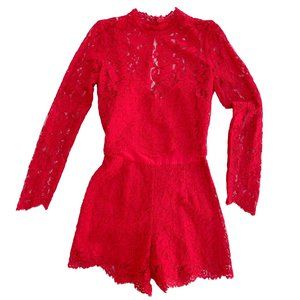 Saylor Savannah Romper in Rouge - Red | Med